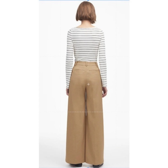 NWT Madewell Harlow Superwide-Leg Trouser Pants Tan Camel Pleated 12 - Picture 2 of 13